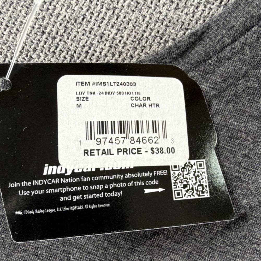 camp david Indy 500 Charcoal Heather Tank Top Racing-Indy Women's M - Picture 2 of 3